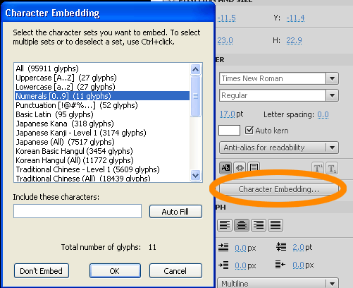 Character embedding